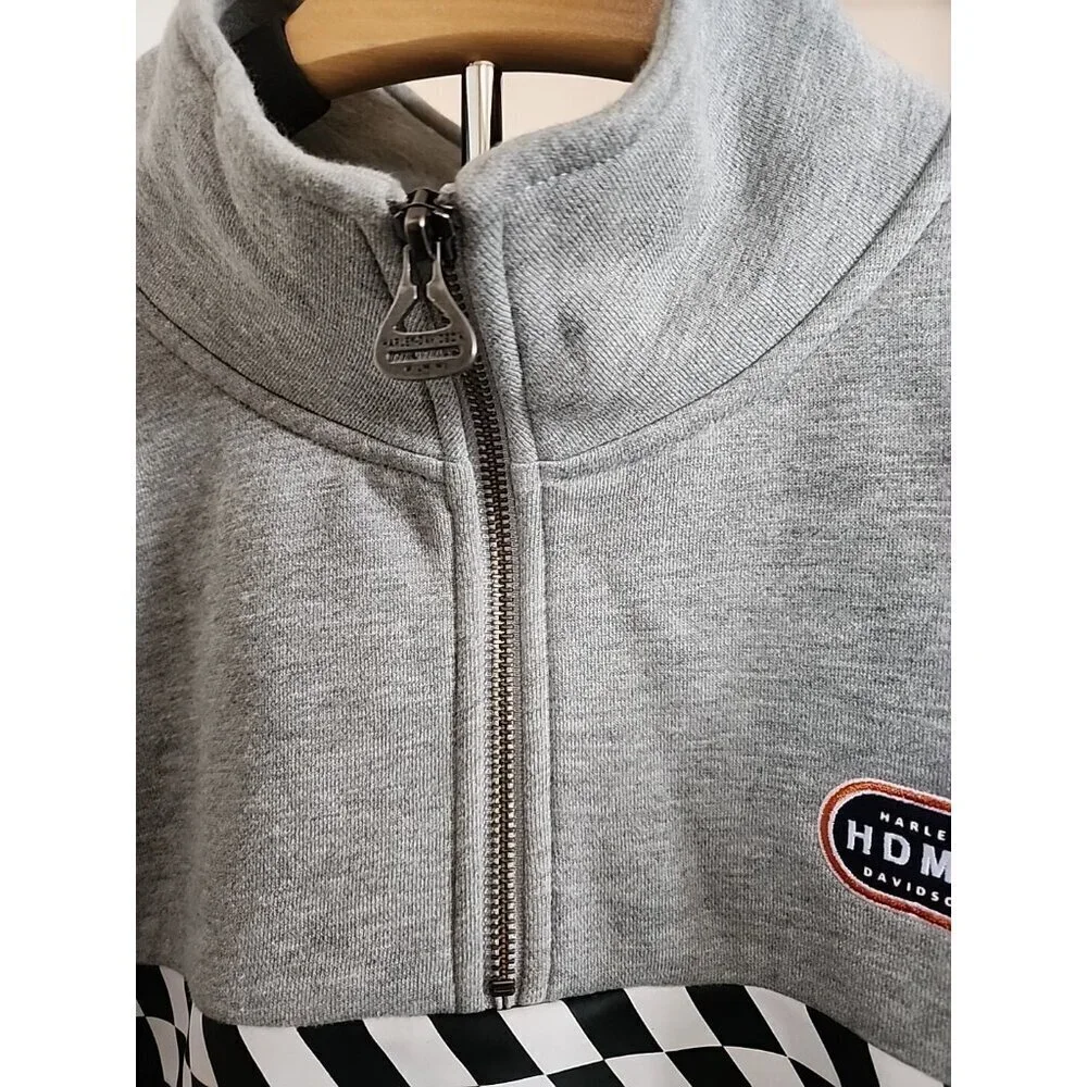 Harley Davidson Sweatshirt Sweater Pullover Mens XL Slim Quarter Zip Finish Line - Picture 4 of 8